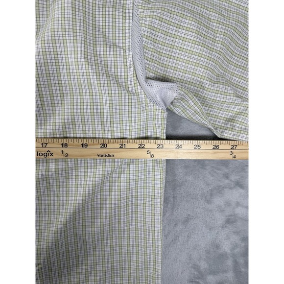 Drake Shirt‎ Mens Small Green Plaid Short Sleeve Vented Button Up - Picture 6 of 9